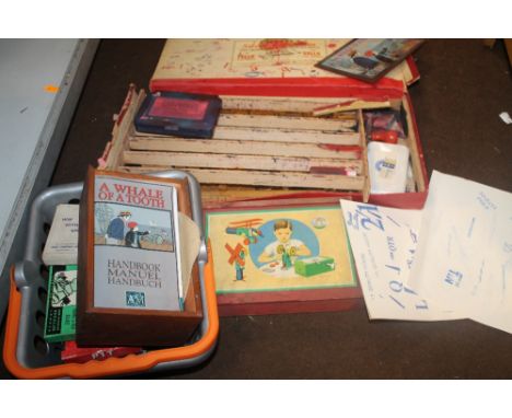 A VINTAGE PRINTING SET AND SMALL COLLECTION OF VINTAGE GAMES 