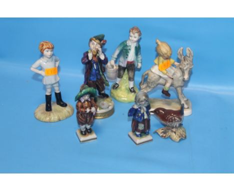 A COLLECTION OF ASSORTED FIGURES TO INCLUDE ROYAL DOULTON "CHRISTOPHER ROBIN", ROYAL DOULTON "JACK", GOEBEL AND OTHER EXAMPLE