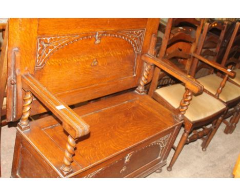 A OAK MONKS BENCH