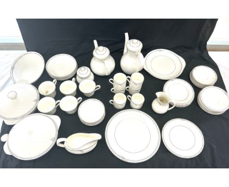 Selection of Royal Doulton Andante part dinner/tea service to include tea pots, gravy jug, bowls etc 