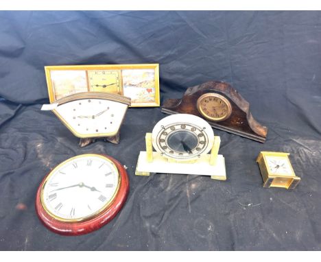 Selection of vintage and later clocks, untested 