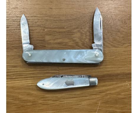 Silver mother of pearl fruit knife one other 