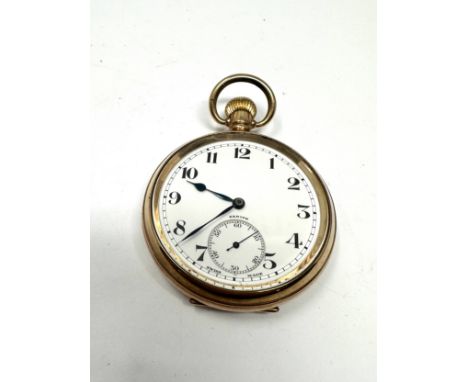 Gold plated Zenith open face pocket watch the watch is ticking 