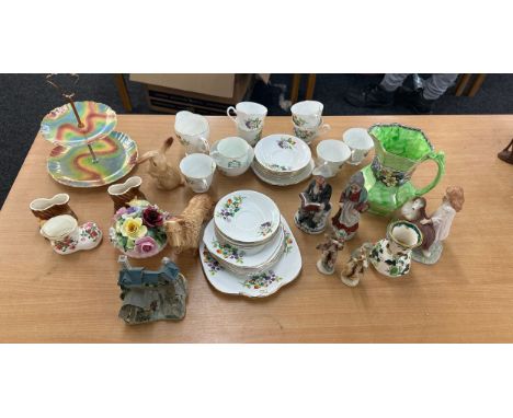 Selection of miscellaneous includes pottery, part tea service, jugs etc 