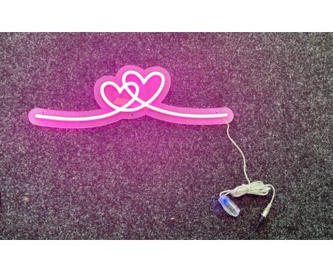 Neon beach light up heart neon light, working order 