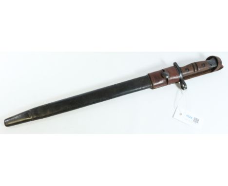 USA Remington 1917 pattern bayonet, 43cm blade, metal mounted leather scabbard with leather frog    Condition Report   Click 