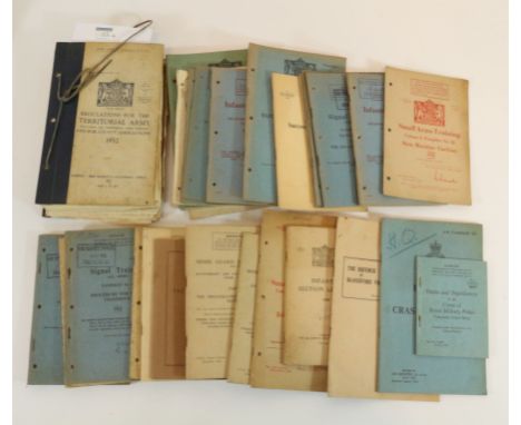 'The Defence of Bloodford Village, Regulations for The Territorial Army'  & a collection of TA & Home Guard Training pamphlet