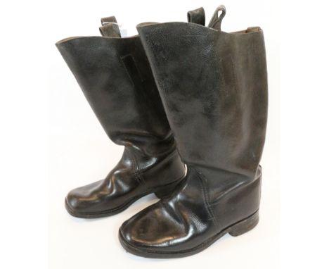 Pair black leather Naval Boots, size eight by C Smith Northampton 1945 with broad arrow mark   Condition Report   Click here 