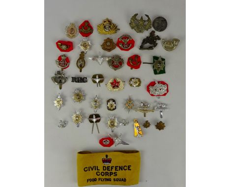 Civil Defence Corps Food Flying Squad arm sash, a German circular alloy badge with eagle above Swastika & 'Gautreffen Westfal