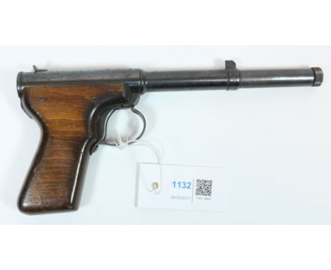 Diana Model 2 .177 spring action air pistol 24cm and a vintage starting pistol 11cm with original tin and blanks   Condition 
