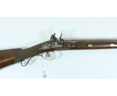 Early 19th century 12 bore single barrel flintlock sporting gun by Sykes of Oxford, engraved lock plate with platinum plug an