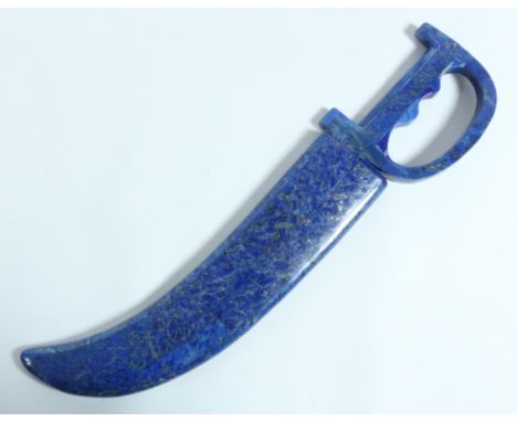 Middle Eastern Lapis Lazuli mounted dagger and scabbard 29cm overall   Condition Report   Click here for further images, cond