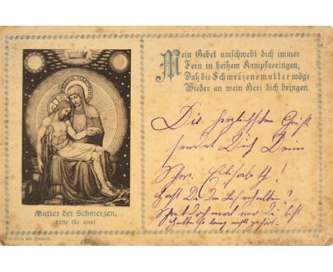 Feldpostkarte, abgestempelt 23.1.16, an Unteroffizier Wil. R..., 1. Batterie Reserve Fuß Artillerie, 26 Battalion, Absender: 