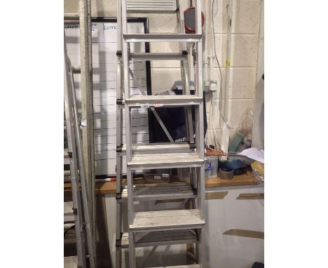 Two pairs of aluminium step ladders and extension ladder. Not available for in-house P&amp;P, contact Paul O'Hea at Mailboxes