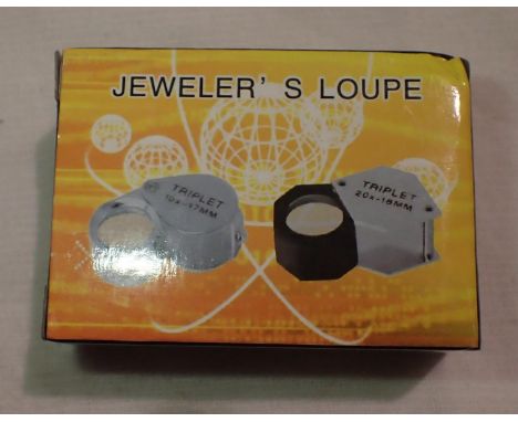 Boxed triplet 30 x 21 stainless steel jewellers loupe. P&amp;P Group 1 (£14+VAT for the first lot and £1+VAT for subsequent l