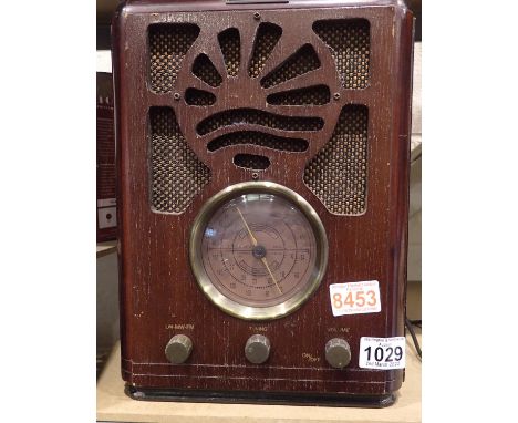 Bush Sunrise T702/A Art Deco wooden cased radio. Not available for in-house P&amp;P, contact Paul O'Hea at Mailboxes on 01925