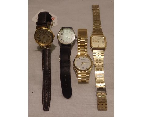 Four gents wristwatches; Sekonda, Casio, Louis Valentin and Peers Hardy. P&amp;P Group 1 (£14+VAT for the first lot and £1+VA
