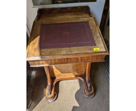 A Victorian walnut Davenport with four side drawers, on button feet, 68cm x 59cm x 59cmLocation:FOYER 