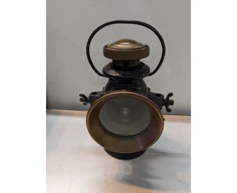A vintage Lucas No 722 King of the Road brass oil lamp lantern, Location: 