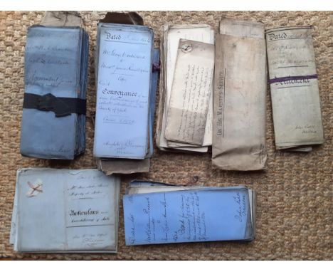 Indentures to include 1890 wills, one of Amos Chippindale, Harrogate who played a large part in the building and development 