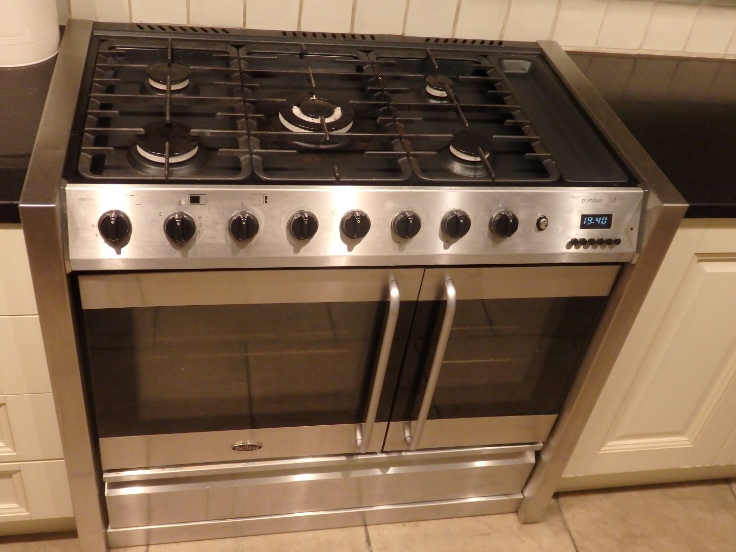 1 x Belling Platinum DB2 Range Cooker - Dual Fuel - 5 Ring Gas Burner ...