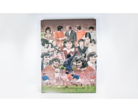 Football Interest Manchester United George Best Theme Art Print Large digitally printed box canvas featuring a montage of sce