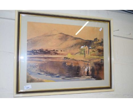W R KELLY, WATERCOLOUR STUDY OF LAKESIDE SCENE, F/G