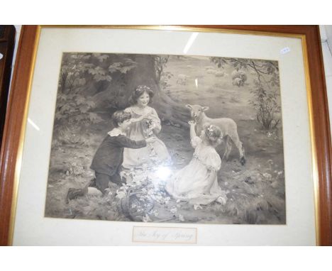 MEZZOTINT PRINT, 'THE JOY OF SPRING', F/G