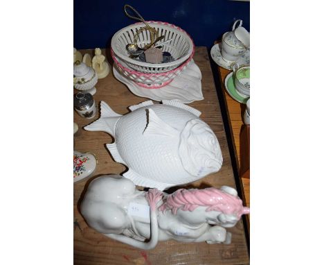 FISH SHAPED SERVING DISH, MODEL UNICORN, VARIOUS SERVING BOWLS ETC