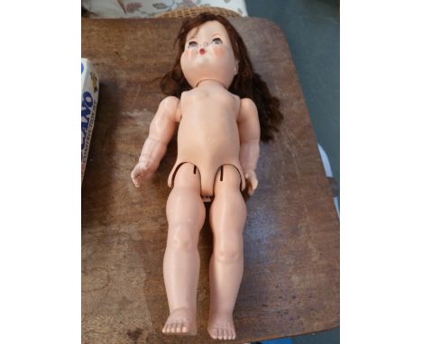 Vintage circa 1950s walking Roddy Doll Made in England, 50cm high - head and legs still move when walking