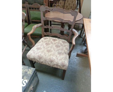 A 19th century ladder back open armchair
