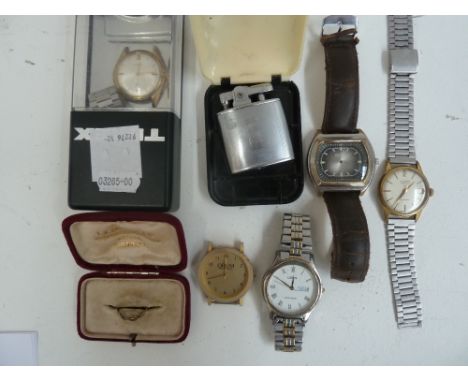 A selection of gentleman's wristwatches including Everite, Opium, Lorus, Nidor, and Relic, together with a Ronson lighter, an