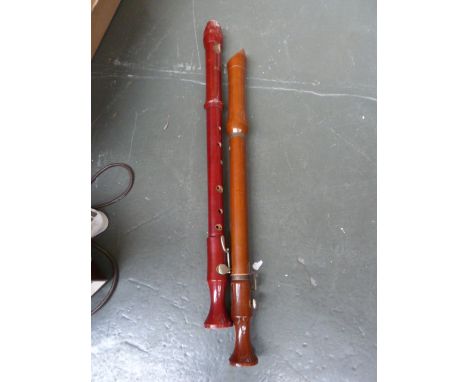 A Dulcet Scholar Tenor Recorder with another tenor recorder by Schott's Concert (2)