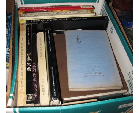 Box of assorted Chinese and oriental art books to include The Fredrick M.Mayor collection of Chinese art, Fine Chinese works 