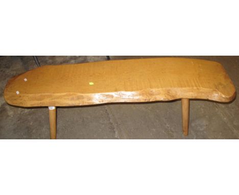 Modern oval rustic bench.