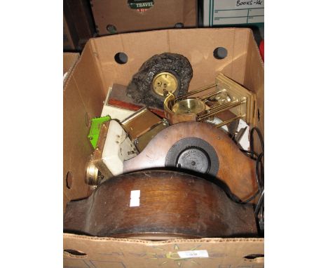 Box of assorted mantle and other clocks, carriage clock etc.  (various)