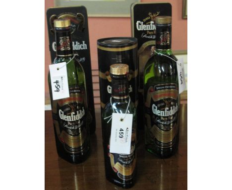Two bottles of Glenfiddich pure malt Scotch whisky, Clans of the Highlands of Scotland, bottles to include Clan Sinclair, 70c