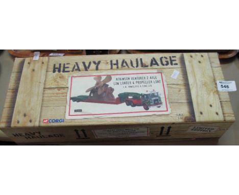 Corgi heavy haulage scale 1-50 Atkinson venturer 2 axle low loader and propeller load in original box.