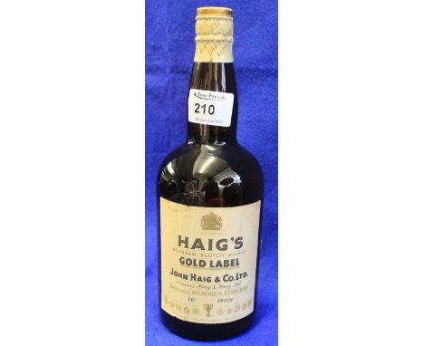 Haig's blended Scotch whisky gold label.  70% proof.