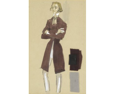 Cecil Beaton (British, 1904-1980)Costume Design for Vanessa watercolour and gouache on paper, with fabric swatches31.5 x 19cm