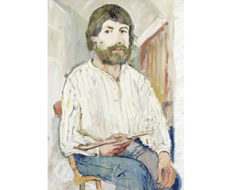 Fred Yates (British, 1922-2008)Young Self-Portrait oil on board85 x 62cm (33 7/16 x 24 7/16in).Footnotes:ProvenanceThe Estate