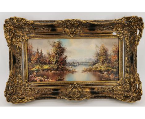 THAUER, KARL FRIEDRICH (auch Cavaliere Carl Friedrich Thauer, München 1924-2009), Gemälde: "Am Staffelsee", Öl auf Leinwand, 
