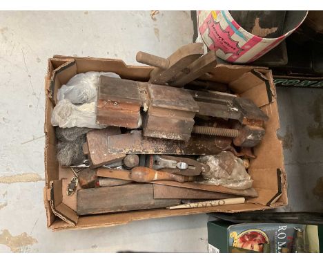 Stanley plane, clamps, saws and other hand tools.