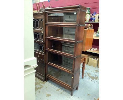 1920s Globe Wernicke oak five-tier bookcase 188 x 87cm