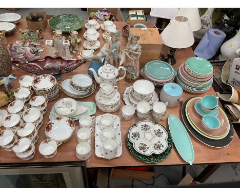 Royal Albert Old Country Roses pattern ceramics, Poole pottery, Murano glass dish and other china and glass ware.