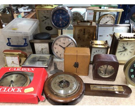 Group of vintage clocks, travel clocks etc