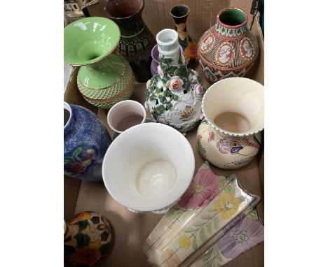 Quantity of vases to include Poole, Carlton ware etc