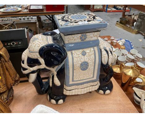 Ceramic garden seat in the form of an elephant
