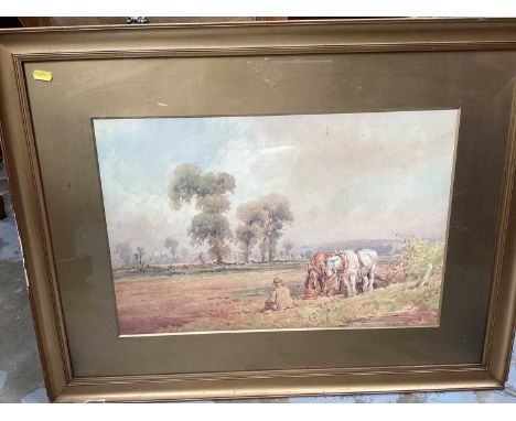 S.Goodwin 1912 pair watercolours, rural scenes, Pears print and sundry picturesPair of Goodwin pictures are 71cm x 52cm witho