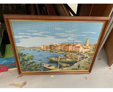 Collection of various tapestry pictures including landscapes and portraits.